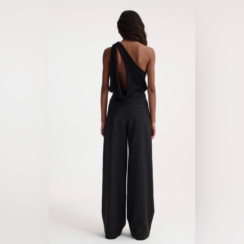 Rohe Relaxed Fit Wool Drawstring Pants, 38, Black - Picture 2 of 9